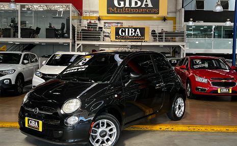 500 CULT COMPLETO - EXCELENTE CARRO REVISADO Preto - 2012 Novíssimo!