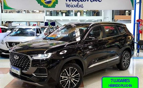 TIGGO 8 PRO PLUG-IN 7 LUGARES + TETO PANORÂMICO Preto - 2024 Novíssimo!